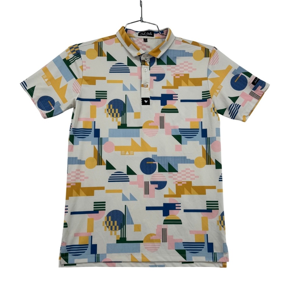 Bad Birdie Golf Polo Youth XL Multicolor Geometric Abstract SS24F3 Excellent